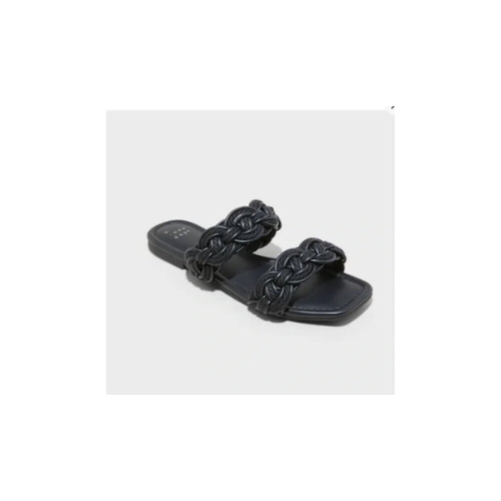Women's Sarafina Woven Two-Band Slide Sandals with Memory Foam Insole A New Day